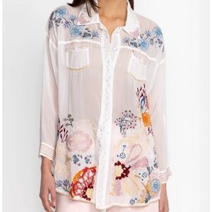 Johnny Was Embroidered TOCAYU Tunic Top Large Pre-owned